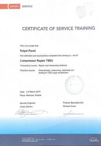 Сертификат DENSO